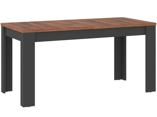 Τραπέζι Επεκτεινόμενο Vulcan 162678689 160/200x90x77,2cm Brown-Black Μοριοσανίδα, Μελαμίνη