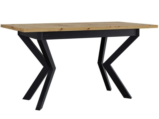 Τραπέζι Επεκτεινόμενο Ikonic II 162704499 140/180x80x79cm Natural-Black Μέταλλο,Ξύλο