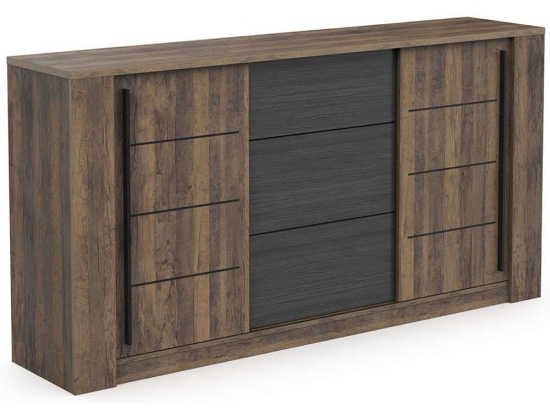 Μπουφές Cona 162707079 200x45x90cm Anthracite-Brown Μελαμίνη