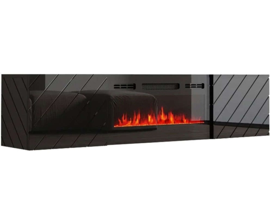 Έπιπλο Τηλεόρασης Με Φλόγα Led Luxe 162712429 183x35x38cm Black