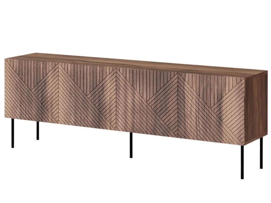 Έπιπλο Τηλεόρασης Art Deco 162715649 191x40x58cm Walnut-Black