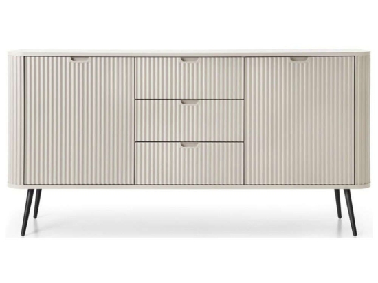 Μπουφές Zoha 162759219 168x39x87cm Beige-Black Μοριοσανίδα, Μέταλλο