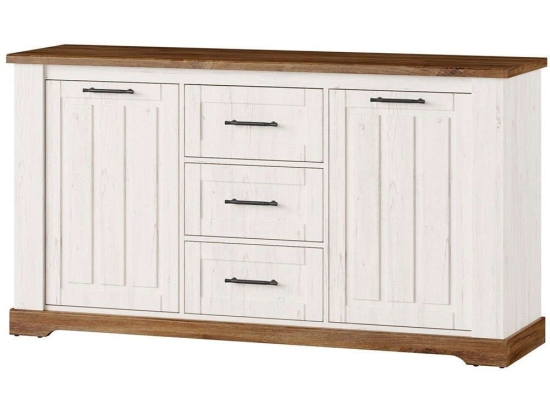 Μπουφές Gaston 16631649 163x45x89cm Oak-White Mdf,Μέταλλο