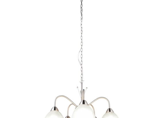 Φωτιστικό Οροφής Κρεμαστό Dobby R31055007 5xE27 10W Φ55x150cm Nickel-White RL Lighting