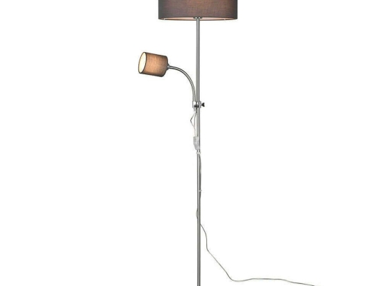 Φωτιστικό Δαπέδου Owen R40192007 1xE27 42W & 1xE14 10W 36x160cm Nickel Mat RL Lighting Μέταλλο,Ύφασμα