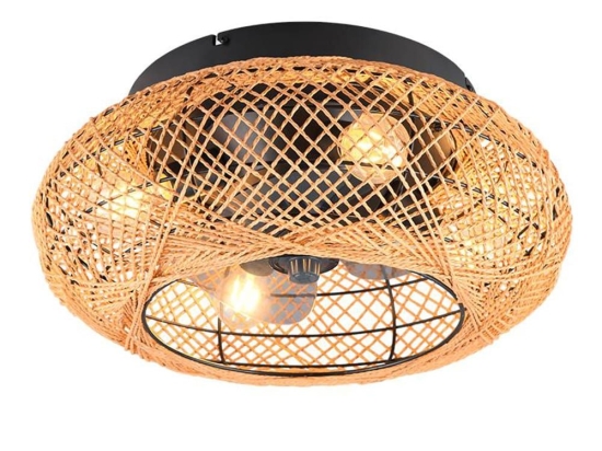 Ανεμιστήρας Οροφής Lillesand R67302126 Με Φως 4xE27 10W Και Τηλεχειριστήριο Φ50x21cm Brown RL Lighting Διάμετρος 50cm