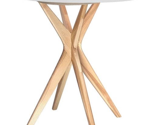 Τραπέζι Επεκτεινόμενο Jubi JUBITEXHR8 Φ90x75cm Natural-Pearl Grey Mdf,Ξύλο