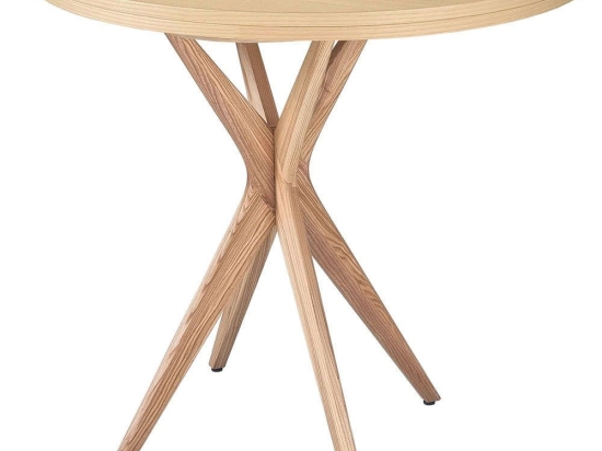 Τραπέζι Επεκτεινόμενο Jubi JUBITEXHRNAT Φ90x75cm Natural Mdf,Ξύλο