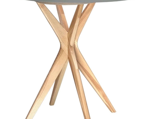 Τραπέζι Επεκτεινόμενο Jubi JUBITLEXHR6 Φ100x75cm Natural-Concrete Mdf,Ξύλο