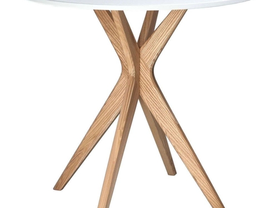Τραπέζι Jubi JUBITSRO1 Φ70x73cm Natural-White Mdf,Ξύλο