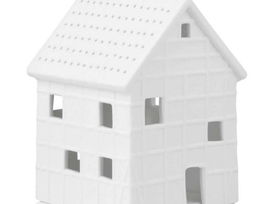 Κηροπήγιο Για Ρεσώ Half-Timbered RD0015115 7x7,5x12cm White Raeder Πορσελάνη
