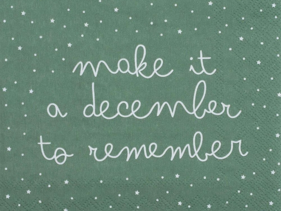 Χαρτοπετσέτα Χριστουγεννιάτικη December To Remember (Σετ 20Τμχ) RD0090264 33x33cm Green-White Raeder