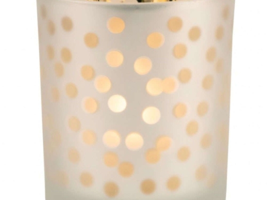 Χριστουγεννιάτικο Κηροπήγιο Για Ρεσώ Glossy Light Dots RD0090661 Φ7,3x8cm Clear-Gold Raeder