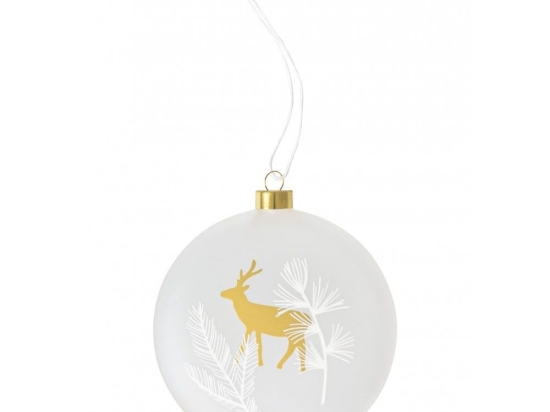 Χριστουγεννιάτικο Στολίδι Frosted Bauble Deer LBTRD0092373 10cm White-Gold Raeder