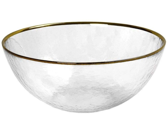 Μπωλ Σερβιρίσματος SUP201K4 Φ12,3x6cm Clear-Gold Espiel Γυαλί