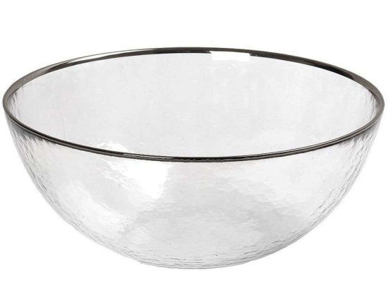 Σαλατιέρα SUP208K1 Φ24,5x10cm Clear-Silver Espiel Large Γυαλί