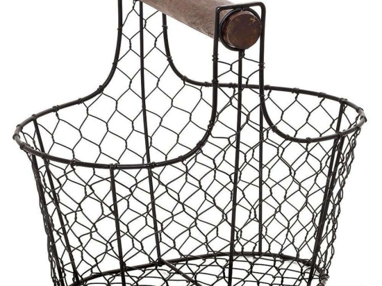Καλάθι Αποθήκευσης TAK205 29x22x27cm Black Espiel Μέταλλο,Ξύλο
