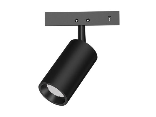 Σποτ Μαγνητικής Ράγας Mini THUBE230B 24V DC 2W 3000K 180Lm 24° RA90 2,6x4,6(7,2)cm Black Aca