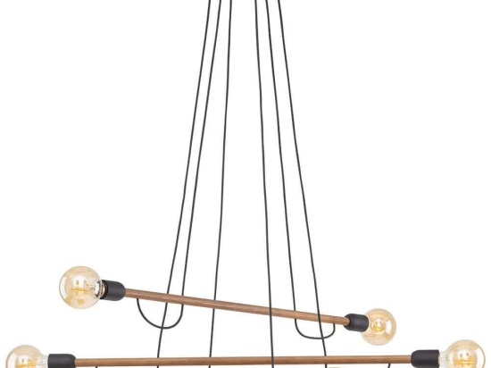 Φωτιστικό Οροφής - Ράγα Helix 4950 93x93x160cm 6xE27 15W Walnut-Black TK Lighting