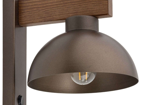 Φωτιστικό Τοίχου - Απλίκα Oslo 6279 18x22x20cm 1xE27 15W Brown-Walnut TK Lighting