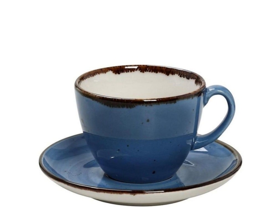 Φλυτζάνι & Πιατάκι Καπουτσίνο Terra Jumbo Tlf110K6 350mlΦ16cm Blue Espiel Πορσελάνη