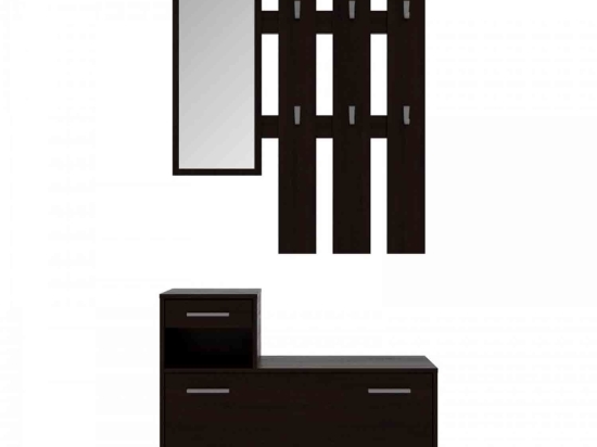Έπιπλο Εισόδου Σετ Luna Wenge 100X28X215 cm TO-LUNASETVEGE Μελαμίνη