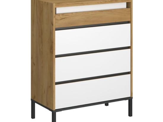 Συρταριέρα Palmor TO-PALMOR4S 77x40x101cm Gold Oak-White