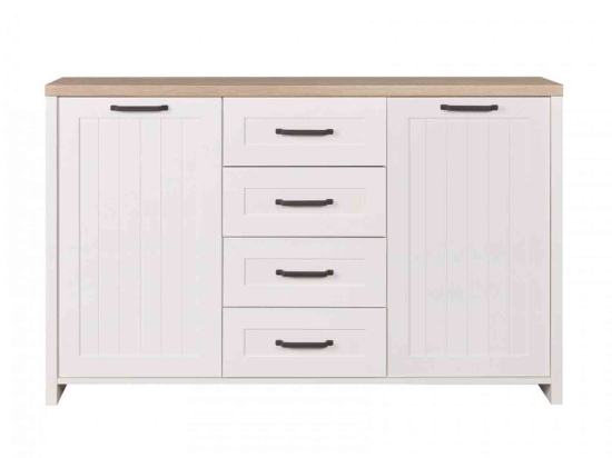 Μπουφές Verne Λευκό-Sonoma 147,9Χ37,2Χ91,8 cm TO-VERNEKOM2D4S Μελαμίνη