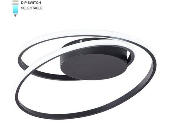 Φωτιστικό Οροφής - Πλαφονιέρα VT-2026370 LED CCT 2280lm 38W Με Διακόπτη IP20 46x12cm Black Vito