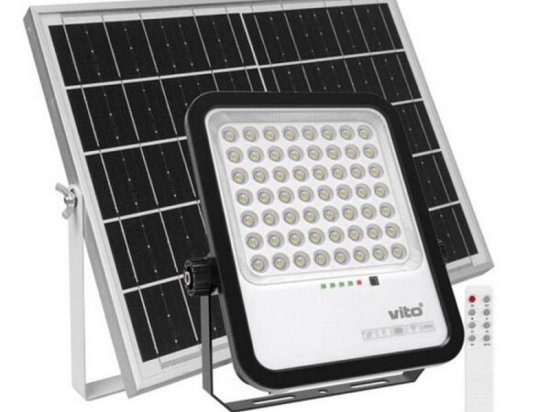 Προβολέας Led Ηλιακός VT-3210230 SMD 25W 6000Κ 6000K 3300lm IP65 Black Vito
