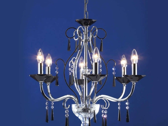 Φωτιστικό Οροφής W17356 Φ60x93cm 6xE14 40W Black-Chrome Aca