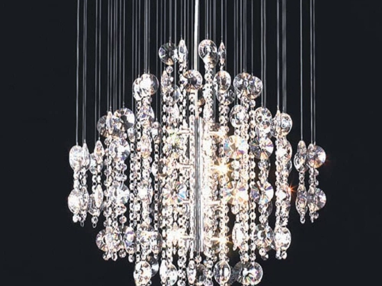 Φωτιστικό Οροφής W289312 Φ55x140cm 12xG4 20W Chrome-Clear Aca