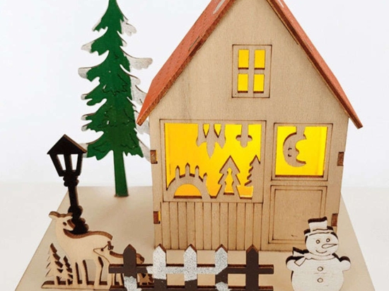 Χριστουγεννιάτικο Διακοσμητικό Xmas House Με Φως Led X06116243 16x10x13cm Multi Aca