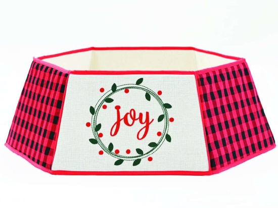 Ποδιά Χριστουγεννιάτικου Δέντρου Εξάγωνη Joy X072585 76,2x61x24cm Multi-Red Aca