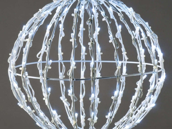 Χριστουγεννιάτικη Μπάλα 3D Ball Με Φως Led X081002413 20x20x21cm Silver-White Aca