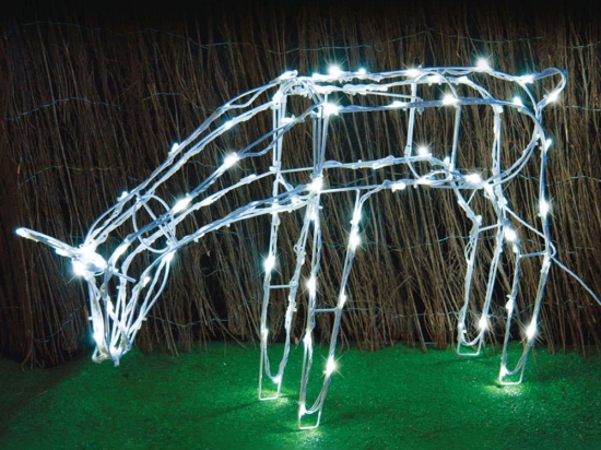 Φωτοσωλήνας Feeding Reindeer 100 Led X0810024242 70x14x41+500cm 3,4W White Aca