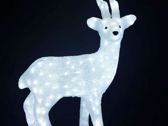 Χριστουγεννιάτικη Διακοσμητική Φιγούρα Standing Reindeer Με Φως Led X08150224 57,5x32x74,5cm White Aca