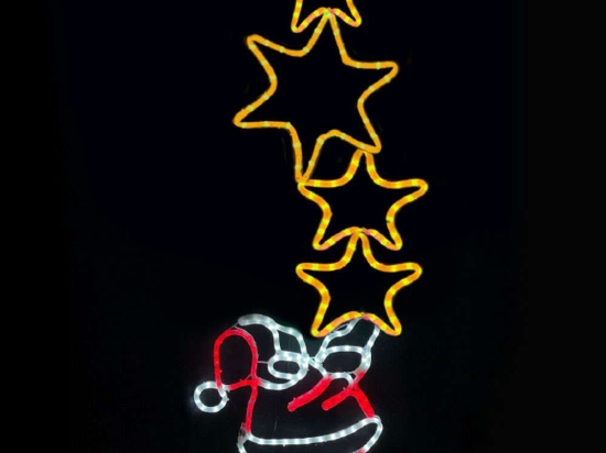 Φωτοσωλήνας Santa With Stars 336 Led X083363225 49x144+150cm 42W Multi Aca