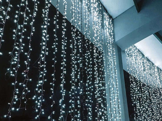 Χριστουγεννιάτικα Λαμπάκια Κουρτίνα 360 Led X08360214 200x200cm 5,6W Green Aca