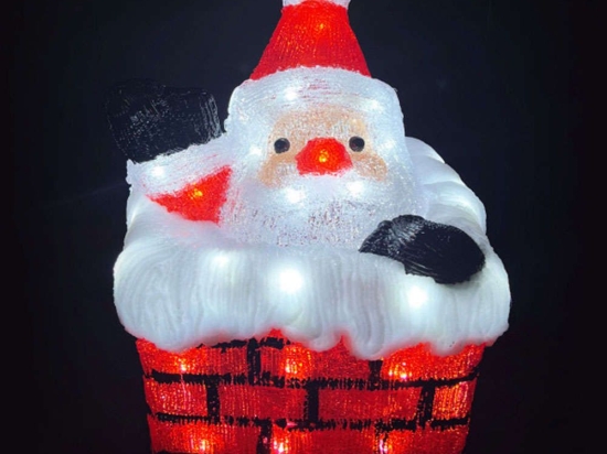 Χριστουγεννιάτικη Διακοσμητική Φιγούρα Chimney Santa Με Φως Led X08502231 23,5x23,5x35cm Multi Aca