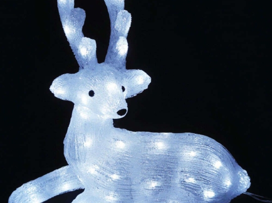 Χριστουγεννιάτικη Διακοσμητική Φιγούρα Sitting Reindeer Με Φως Led X0855224 36x16,5x37cm White Aca