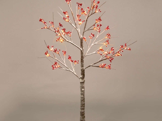 Χριστουγεννιάτικο Δέντρο Snow Red Berry Tree Με Φως Led X1048143 20x20x120cm Multi-Red Aca