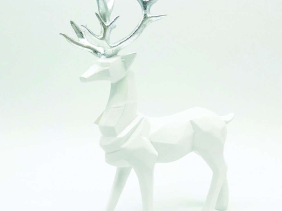 Διακοσμητικό Ελάφι X1584717 17x8x30cm White-Silver Aca