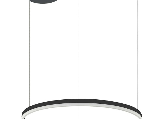 Φωτιστικό Οροφής Κύκλος 20262 Led 3000K 55W Φ80cm Black Matt Αλουμίνιο,Ακρυλικό