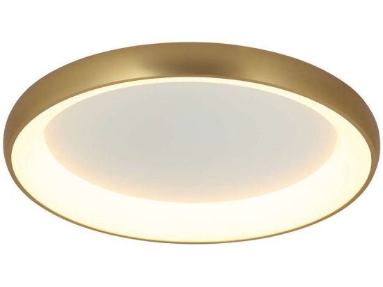 Φωτιστικό Οροφής - Πλαφονιέρα 2042 Led 3000K 30W Φ40cm Brushed Gold Matt Αλουμίνιο,Ακρυλικό