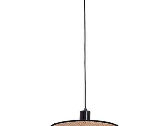 Φωτιστικό Οροφής 22173 Φ40x10cm 1xE27 20W Brown-Black