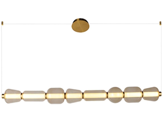 Φωτιστικό Οροφής - Ράγα 23065 120x12x155cm Led 2211lm 37W 3000K Gold-Champagne