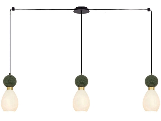 Φωτιστικό Οροφής 23244 110x140cm 3xE14 15W Marble Green-Brass