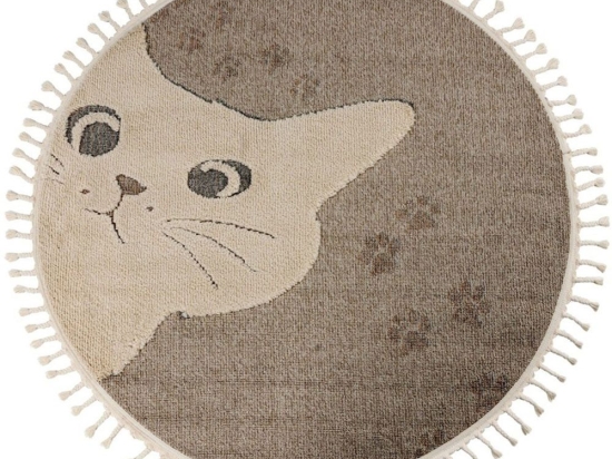 Χαλί Fano 396 Cats Brown-Grey Obsession 133X133cm Round