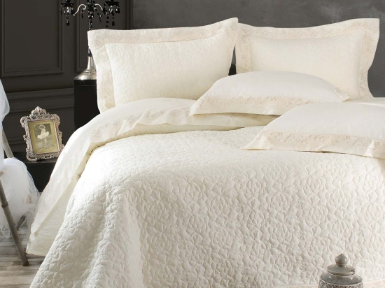 Κουβερλί Σετ Erato Ecru Ρυθμός 7τμχ Υπέρδιπλo 235x250cm Microfiber